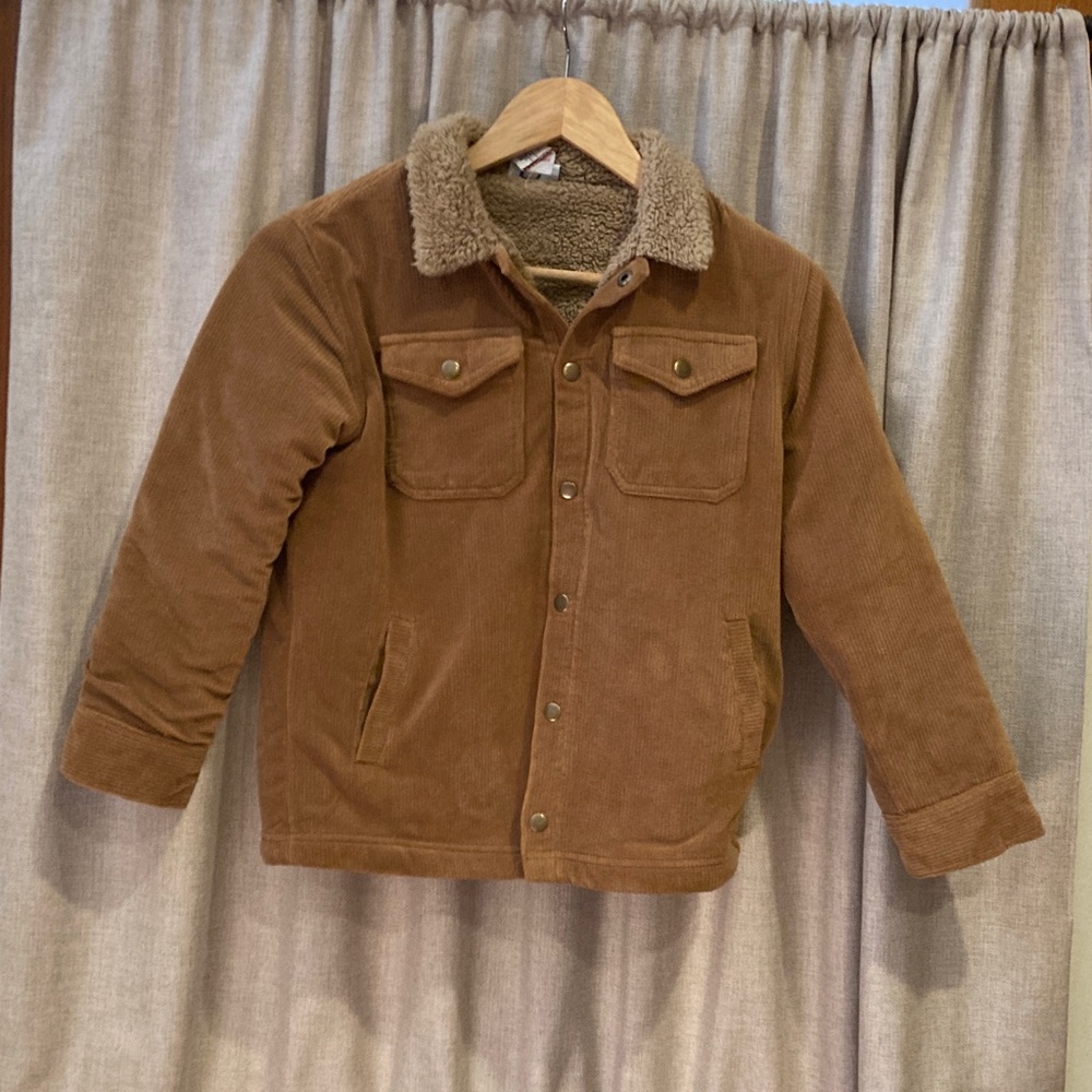 Tommy Bahama Tan Corduroy Jacket with Sherpa Collar